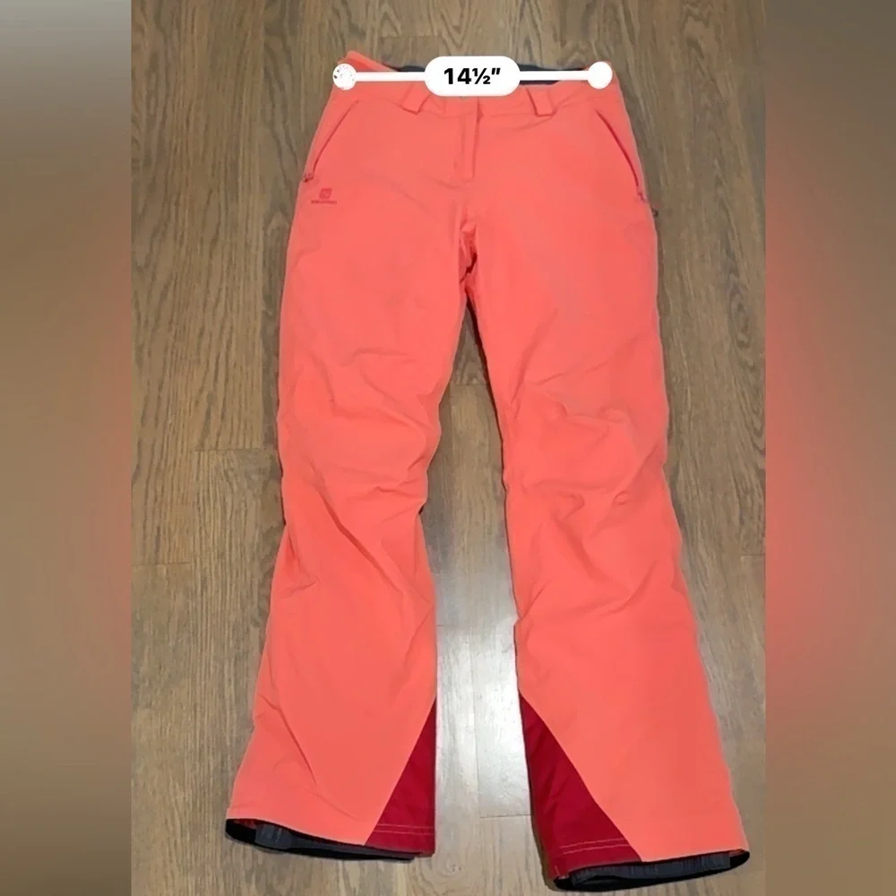 SALOMON WOMENS ICEMANIA SHELL TROUSERS (CALYPSO CORAL) snowpants skiing M
